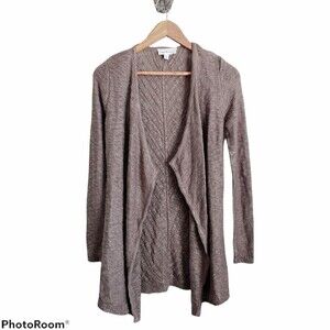 Mocha brown knit open cardigan size XS